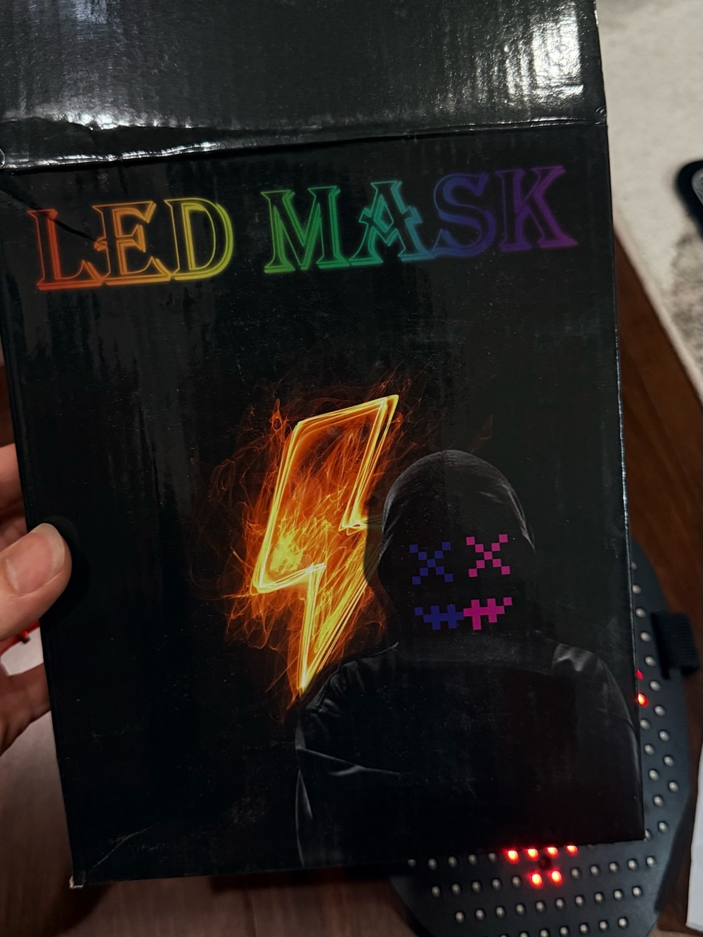 LED Mask with Multicolor Pixel Face